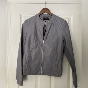 Grey leather Express Jacket, size M, NWT